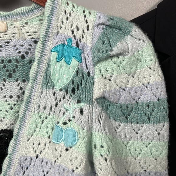 LoveShackFancy Striped V-Neck Sweater Size: S - Picture 3 of 10